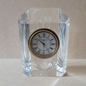 Waterford Crystal Clock with Gold Trim